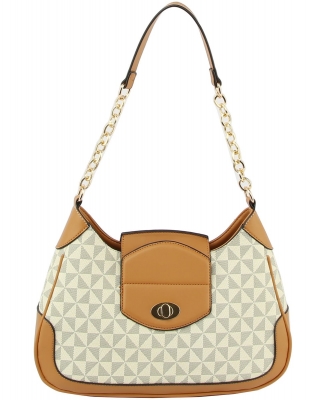 Monogram Shoulder Bag Satchel LMN029 BEIGE